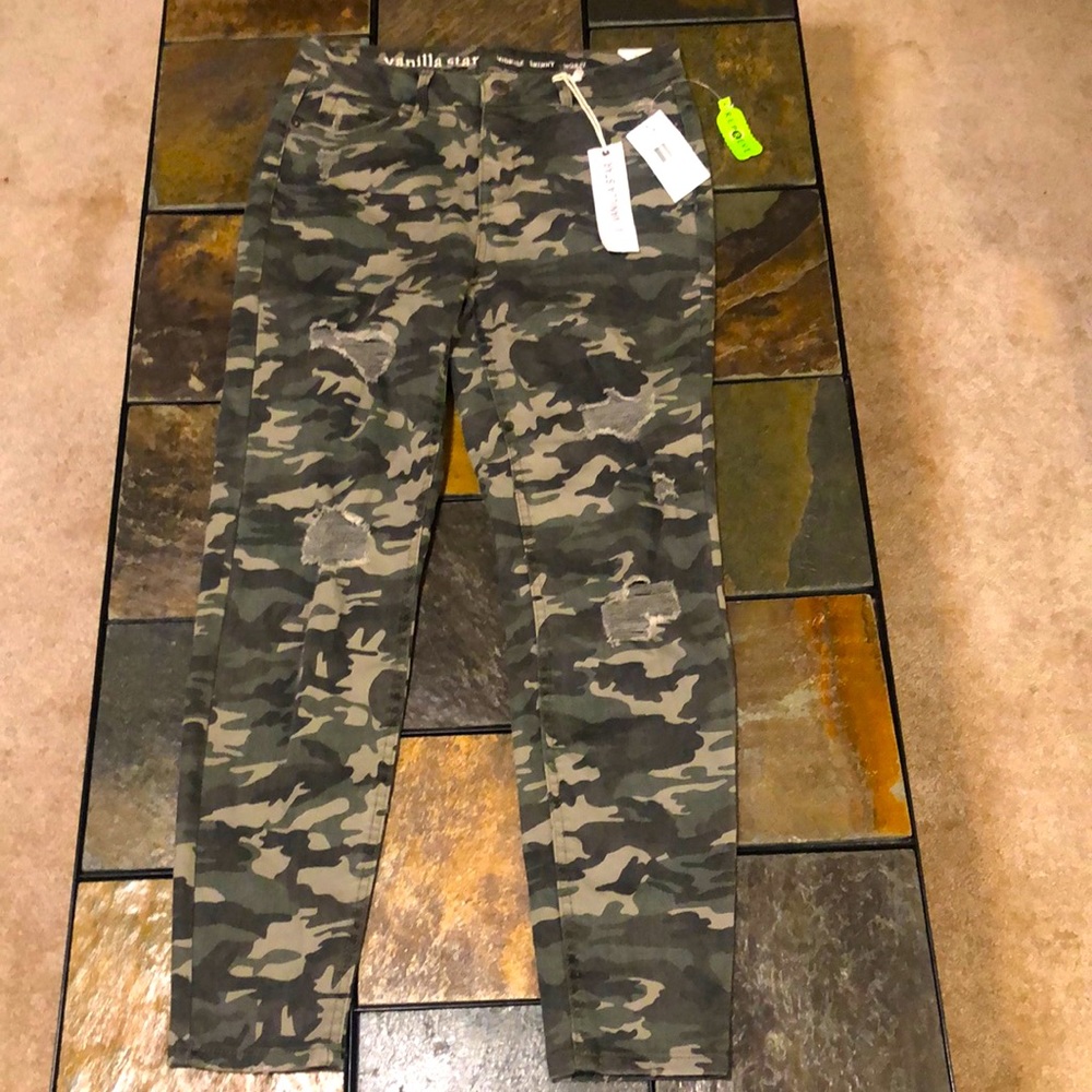 Vanilla Star Midrise skinny camo pants jeans